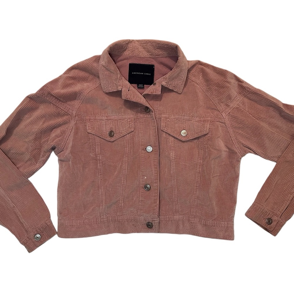 Pink Corduroy American Eagle Cropped Jacket